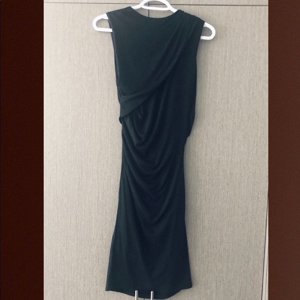 Line jersey dress with rousing